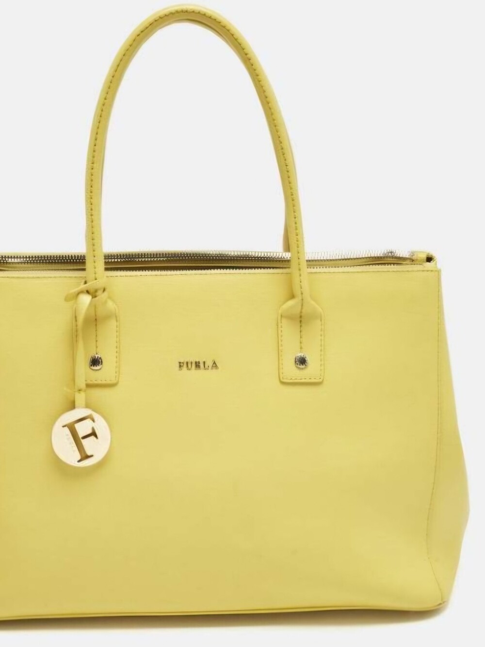 Furla Yellow Saffiano Dome Satchel